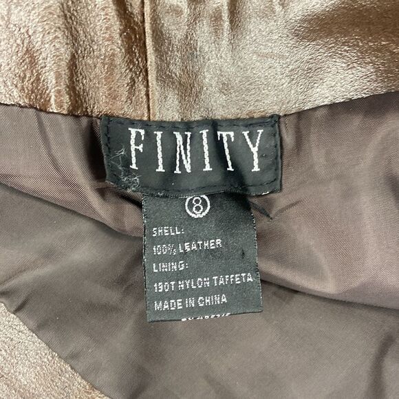 Finity Brown Leather High waist Skirt size 8 - Picture 8 of 8